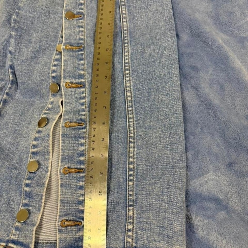 Fashion Nova blue denim midi skirt women Size S - Picture 6 of 8